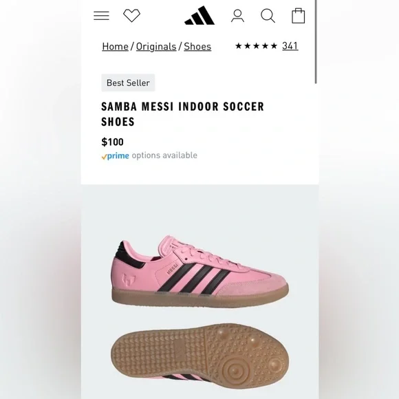 NIB ADIDAS MESSI CLASSIC SAMBA PINK INDOOR LEATHER SOCCER SHOES MENS 10 - Picture 16 of 16